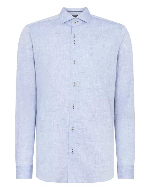 Image for REMUS FRANK BLUE LINEN MIX SHIRT | Remus Uomo | Morans Menswear