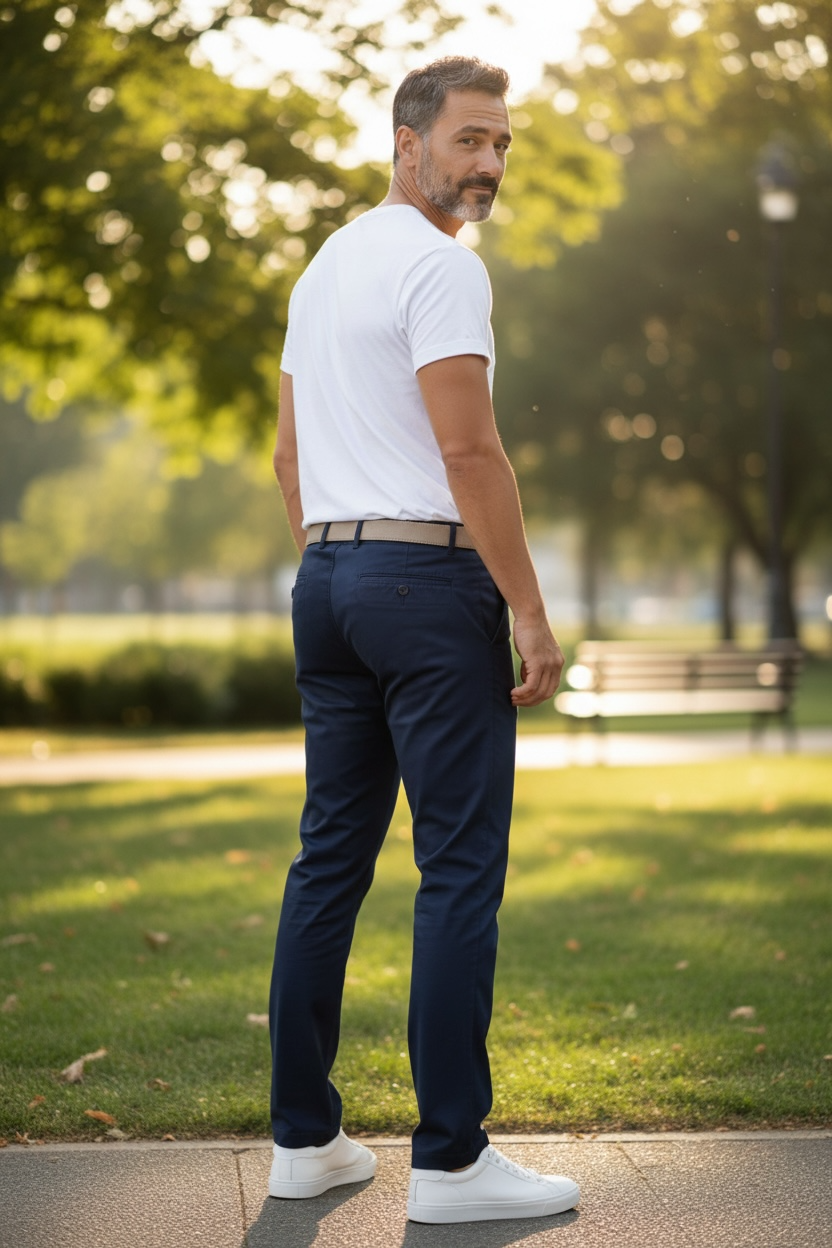 Image for BRUHL PARMA B NAVY CHINO | Bruhl Chinos | Morans Menswear