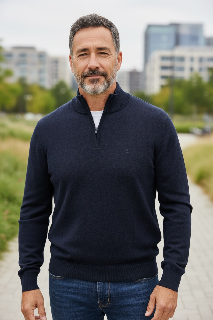Image for CASA MODA 1/2 ZIP NAVY  SWEATER | Casa Moda | Morans Menswear