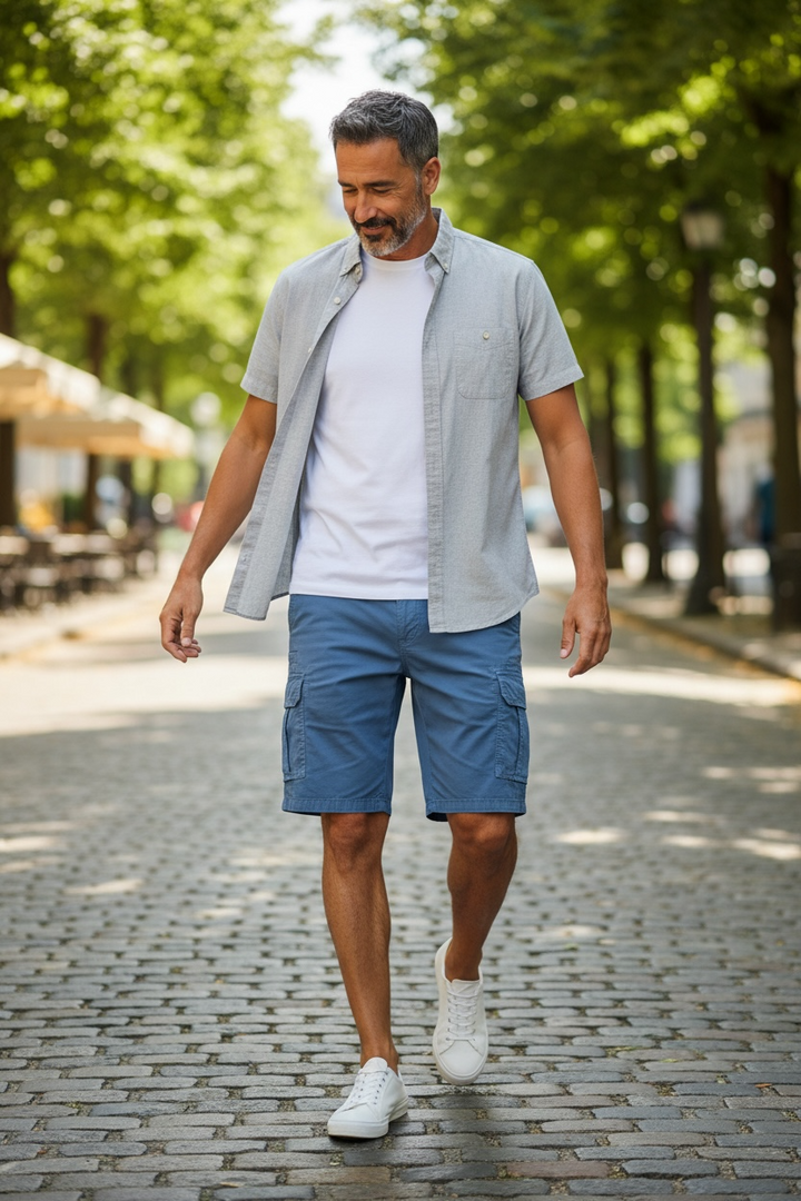 Image for BUGATTI BLUE CARGO SHORTS | Bugatti | Morans Menswear