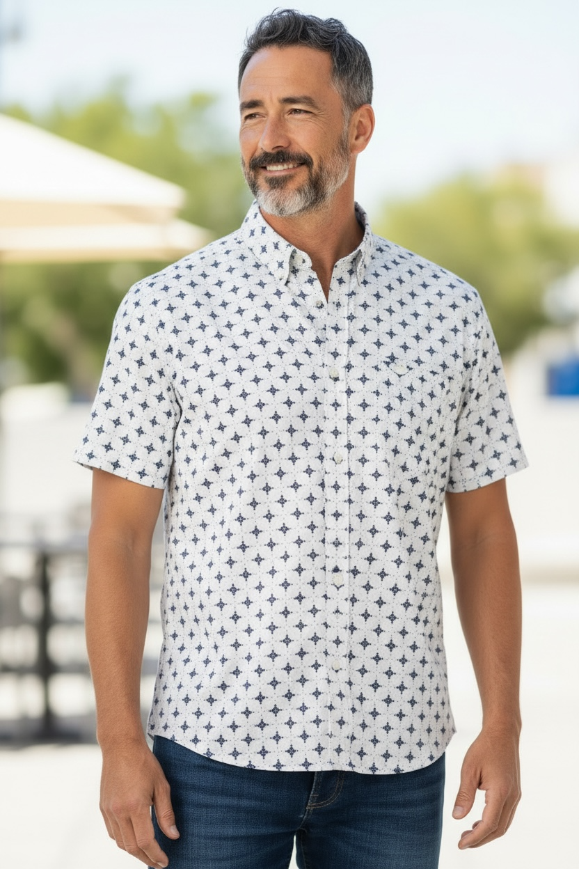 Image for BUGATTI SHORT SLEEVE PRINT SHIRT | Bugatti | Morans Menswear