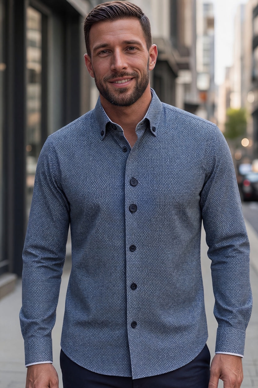 6TH SENSE 4 NAVY PRINT SHIRT