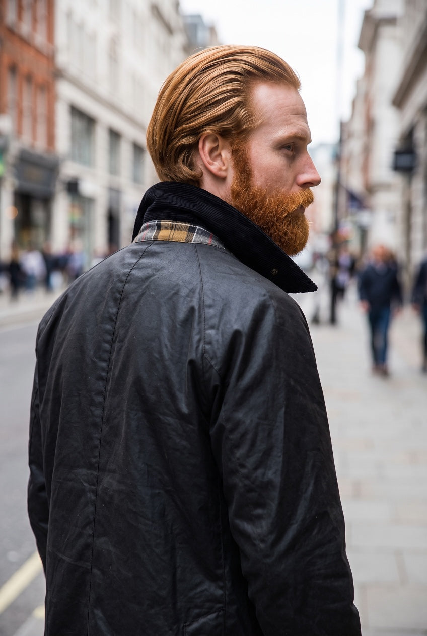 BARBOUR ASHBY NAVY WAX JACKET