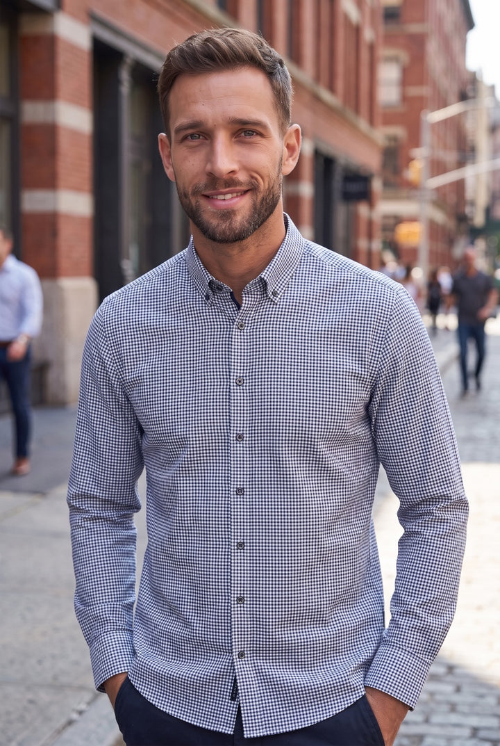BUGAATI AQUA BLUE PRINT SHIRT