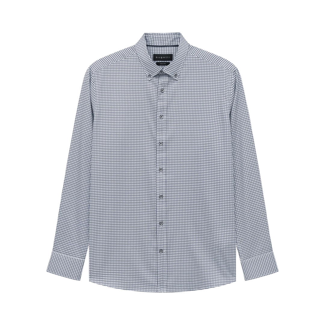 BUGAATI AQUA BLUE PRINT SHIRT