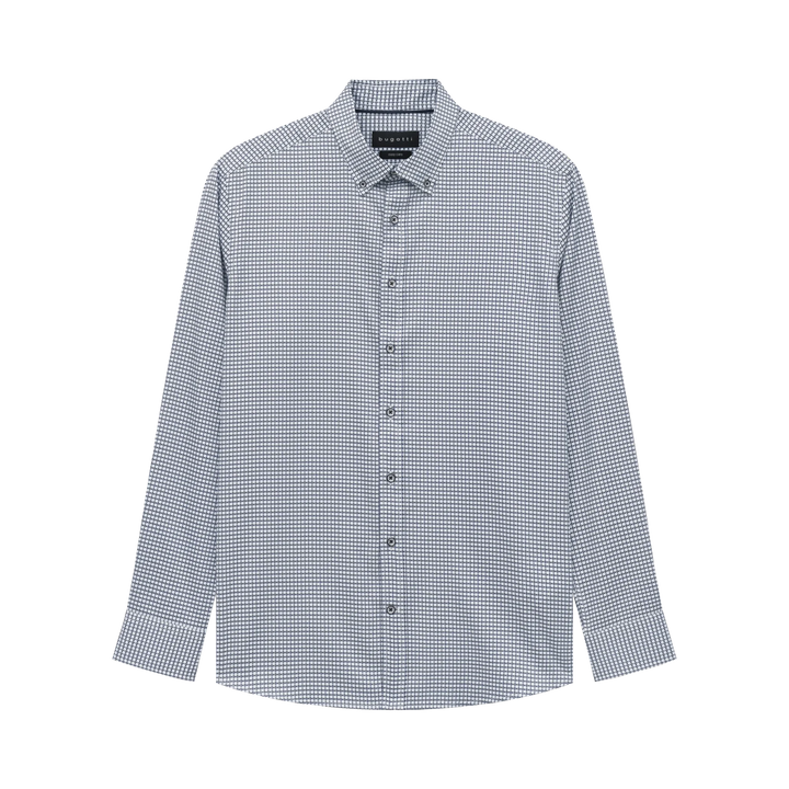 BUGAATI AQUA BLUE PRINT SHIRT