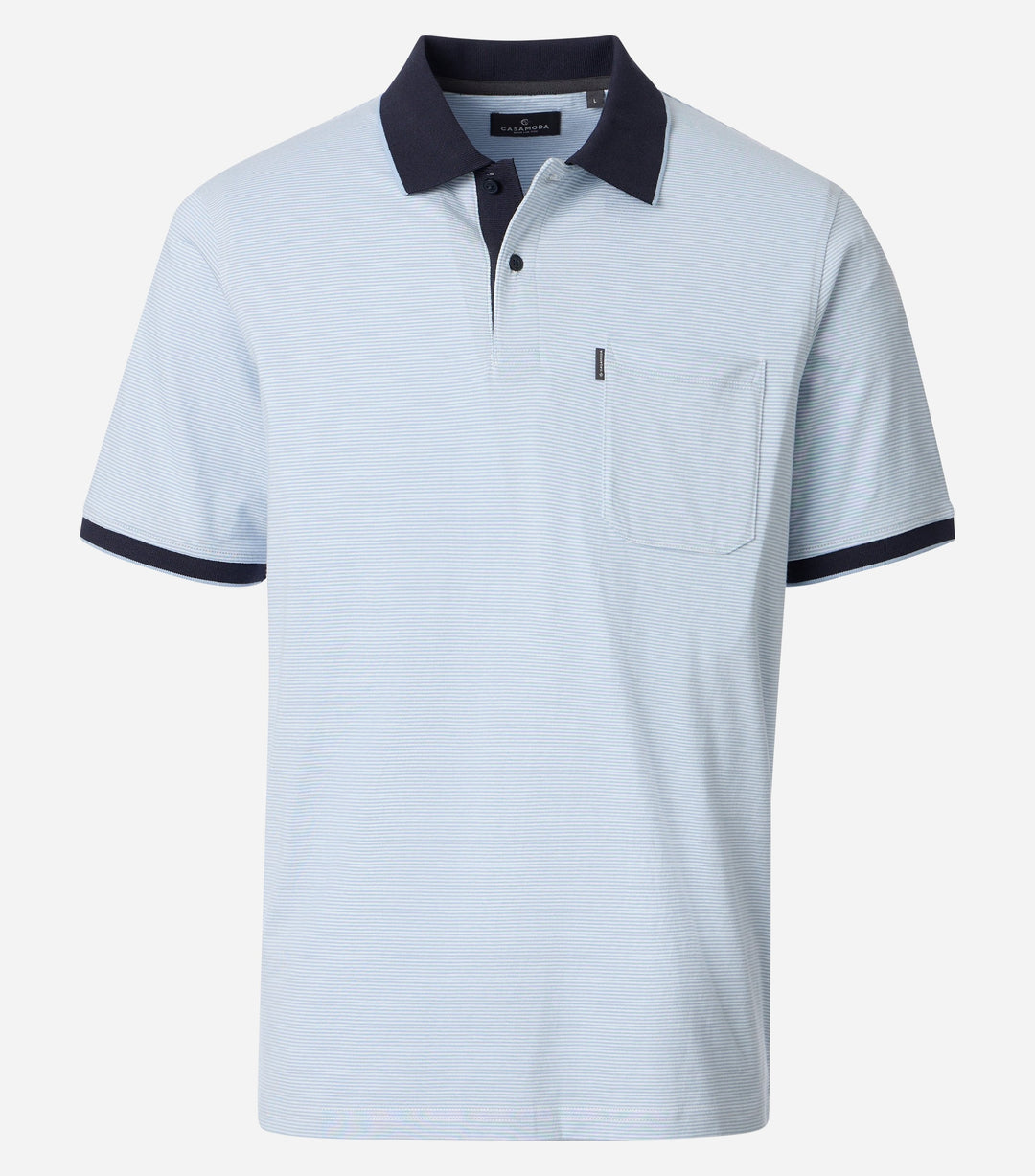CASA MODA BLUE STRIPPED ASHLEIGH POLO