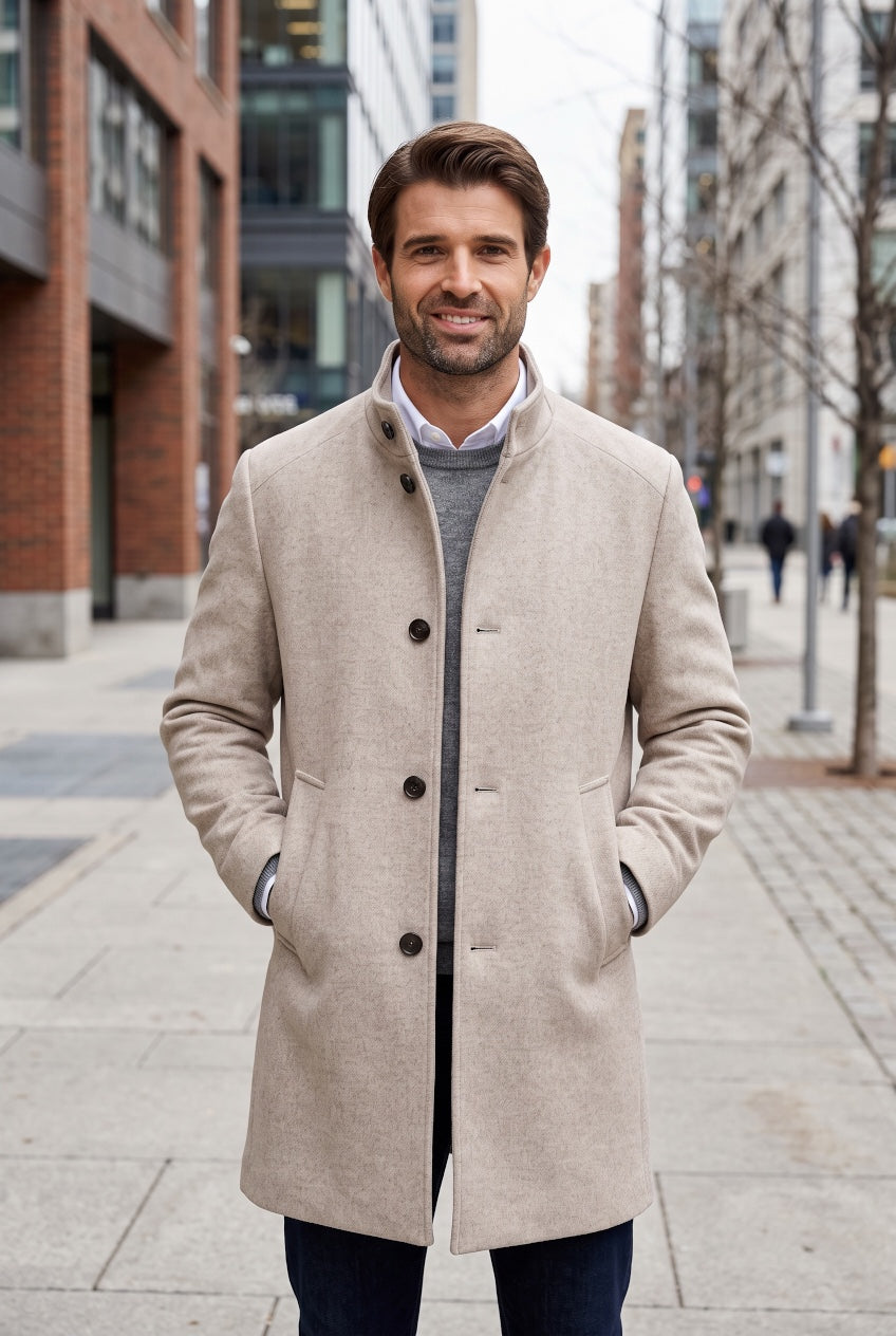 BUGATTI BEIGE WOOL COAT