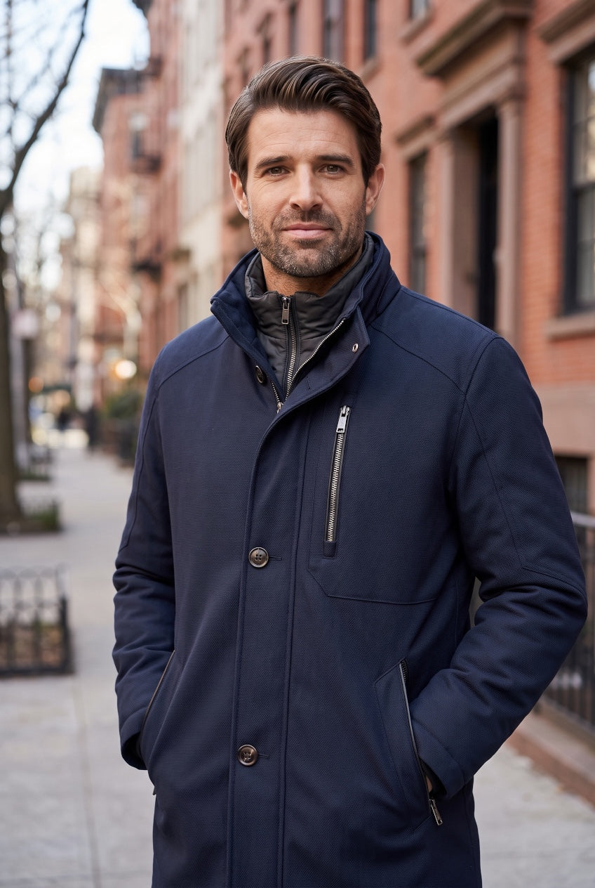 BUGATTI NAVY COAT