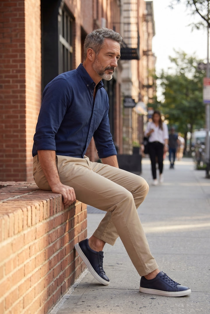 BUGATTI STONE TAPPERED CHINOS
