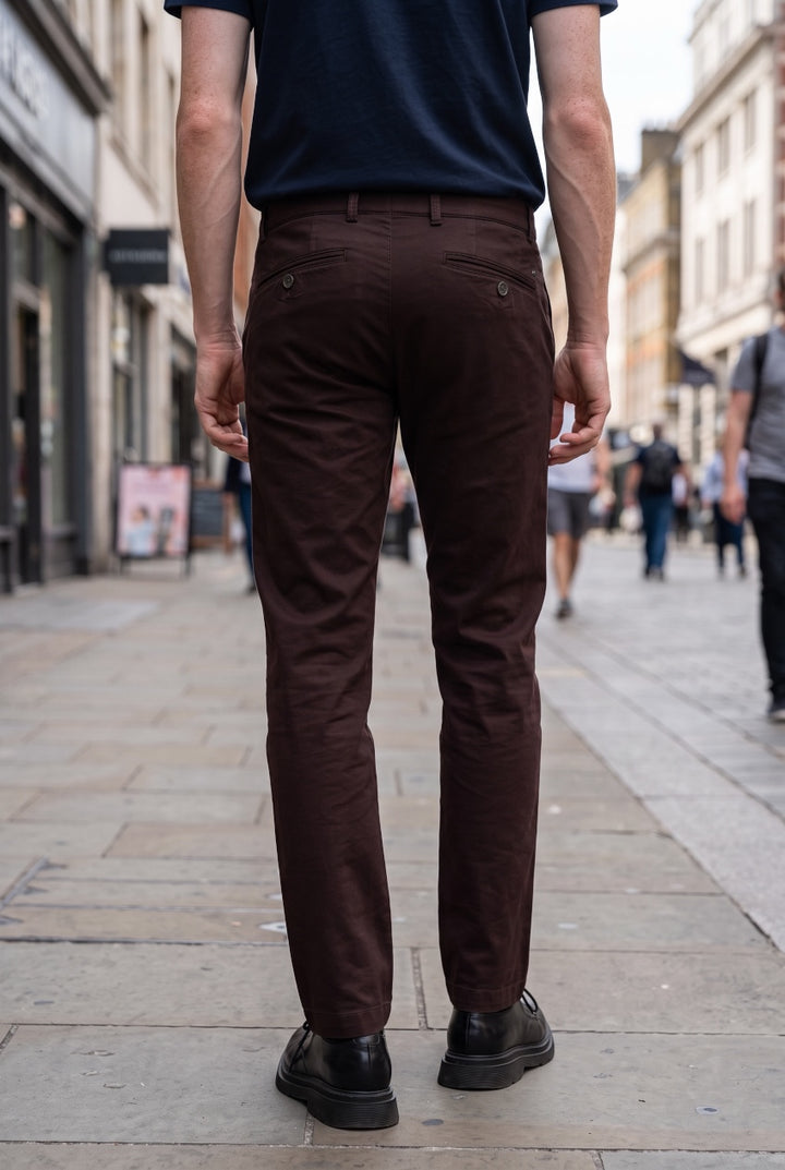 BUGATTI BURGUNDY  TAPPERED CHINOS