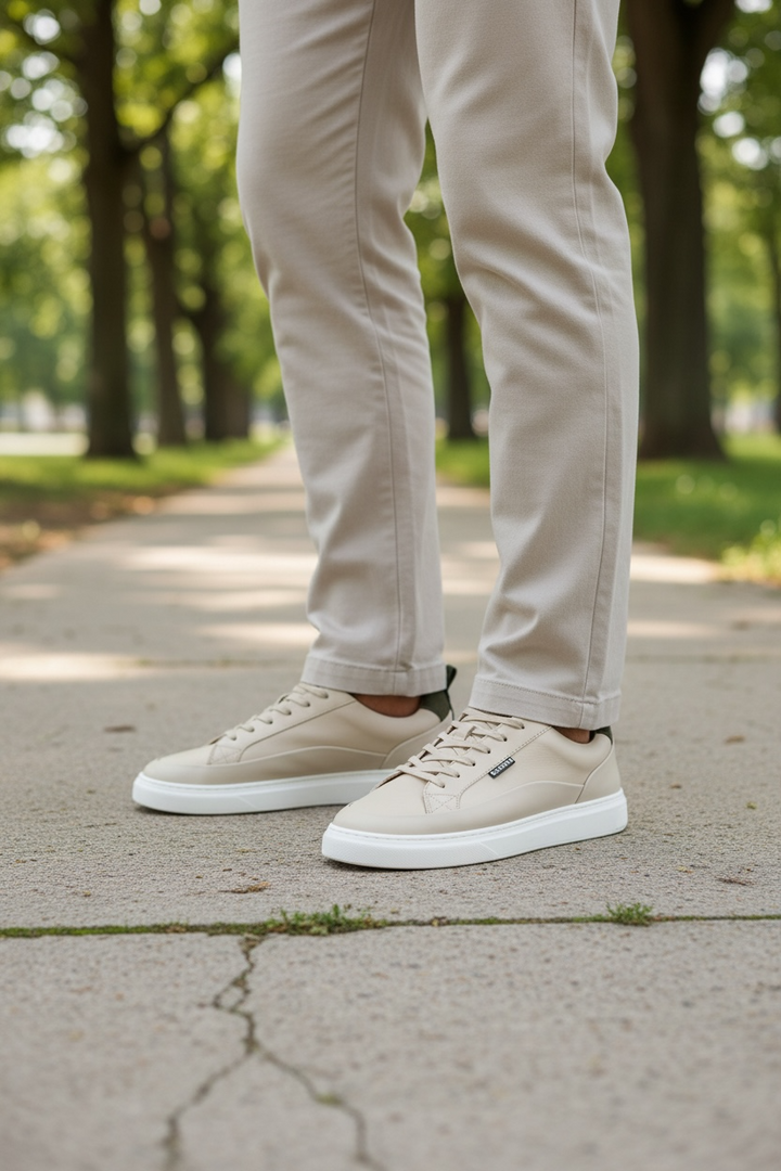 BARBOUR STANNINGTON BEIGE TRAINER