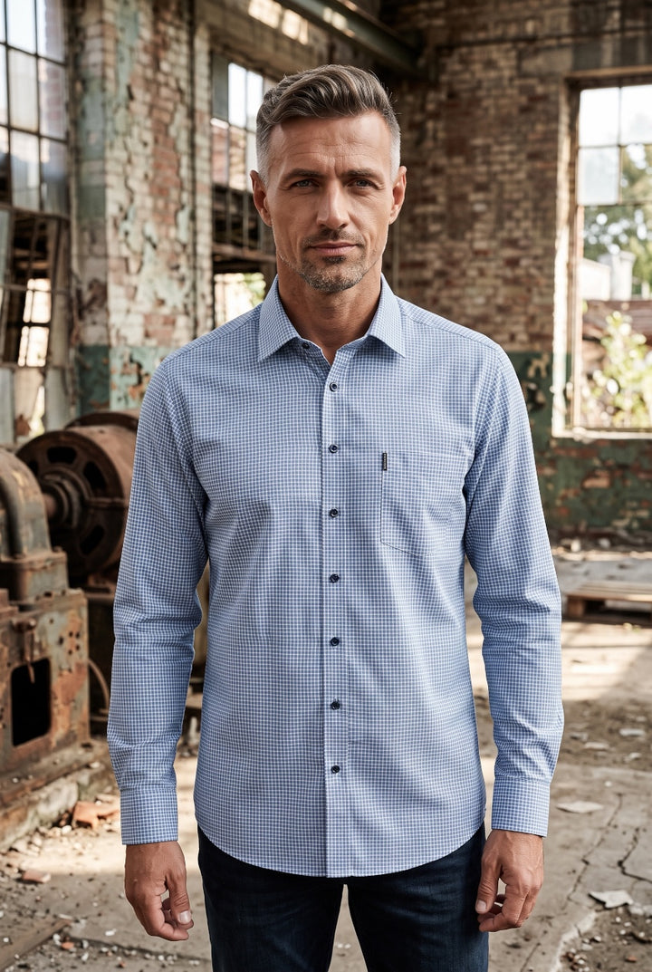 CASA MODA  BLUE CHECK BILLY SHIRT