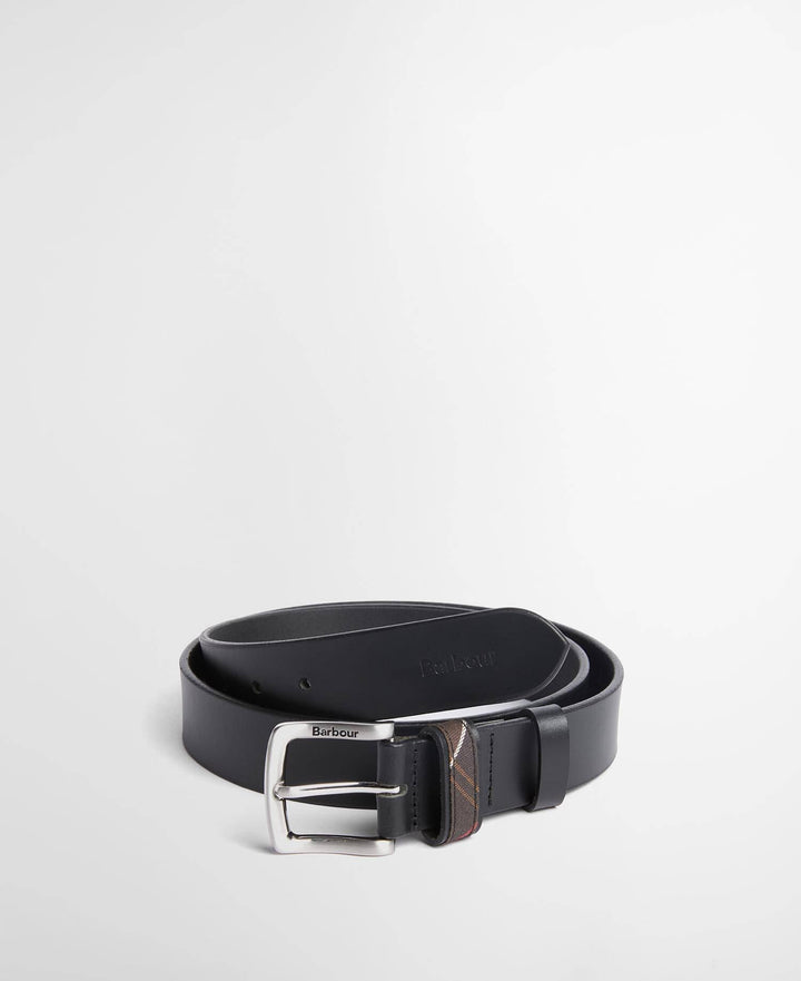 BARBOUR BLACK ESK LEATHER BELT