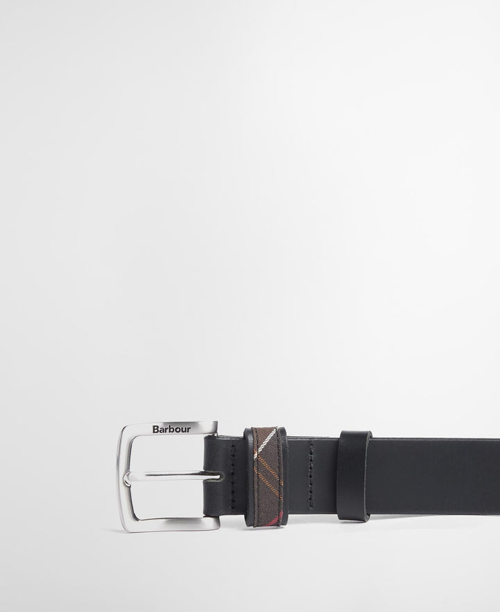 BARBOUR BLACK ESK LEATHER BELT