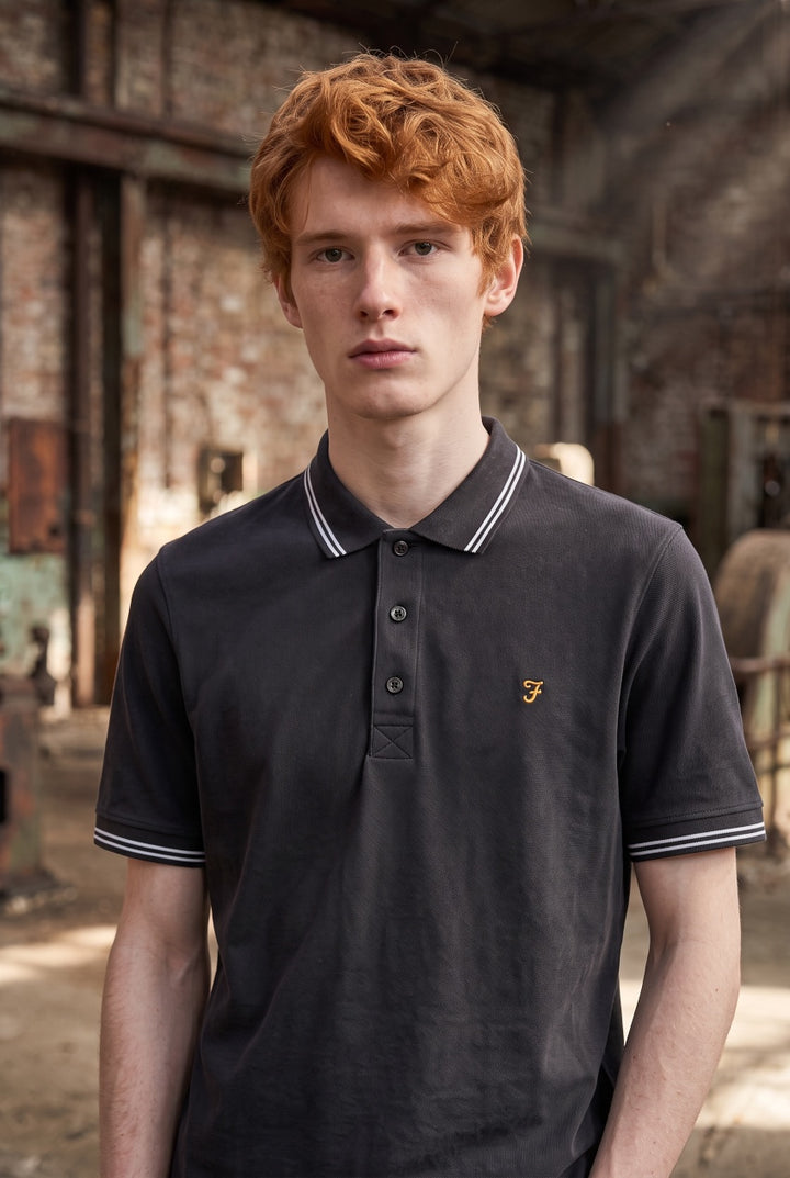FARAH BLACK BOWES TIPPING SS POLO