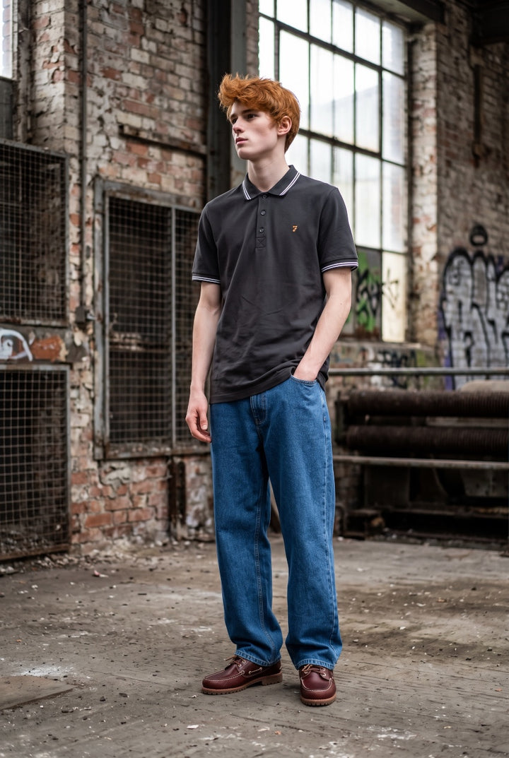 FARAH BLACK BOWES TIPPING SS POLO