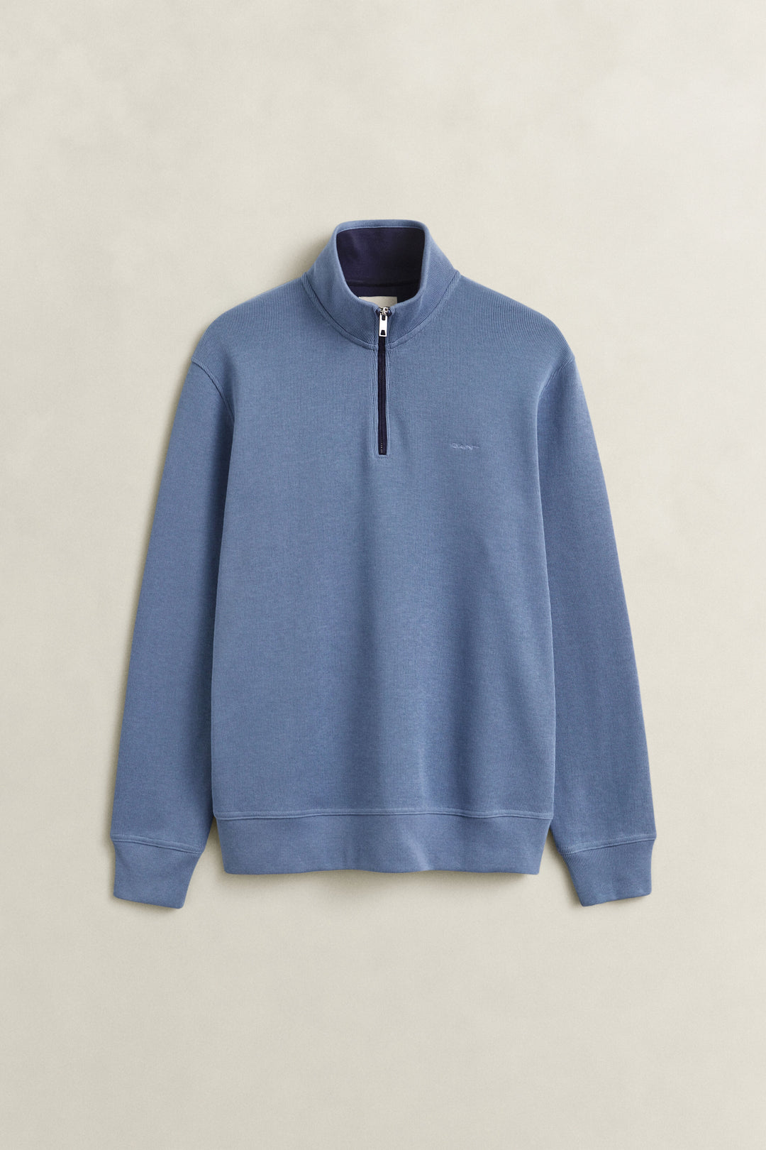 GANT BLUE SACKER RIB 1/2 ZIP SWEATER