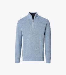 CASA MODA 1/2 ZIP BLUE SWEATER