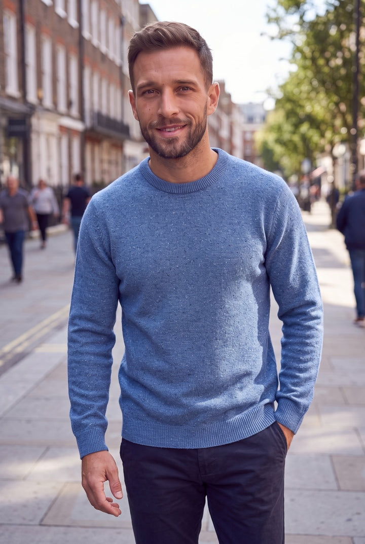 BARBOUR BLUE ESS TISBURY CREW NECK SWEAT