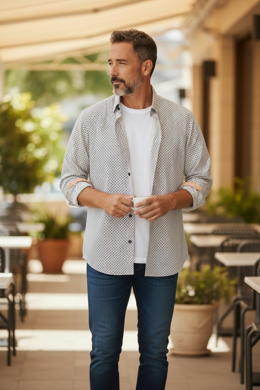BRENT BLUE PRINT SHIRT