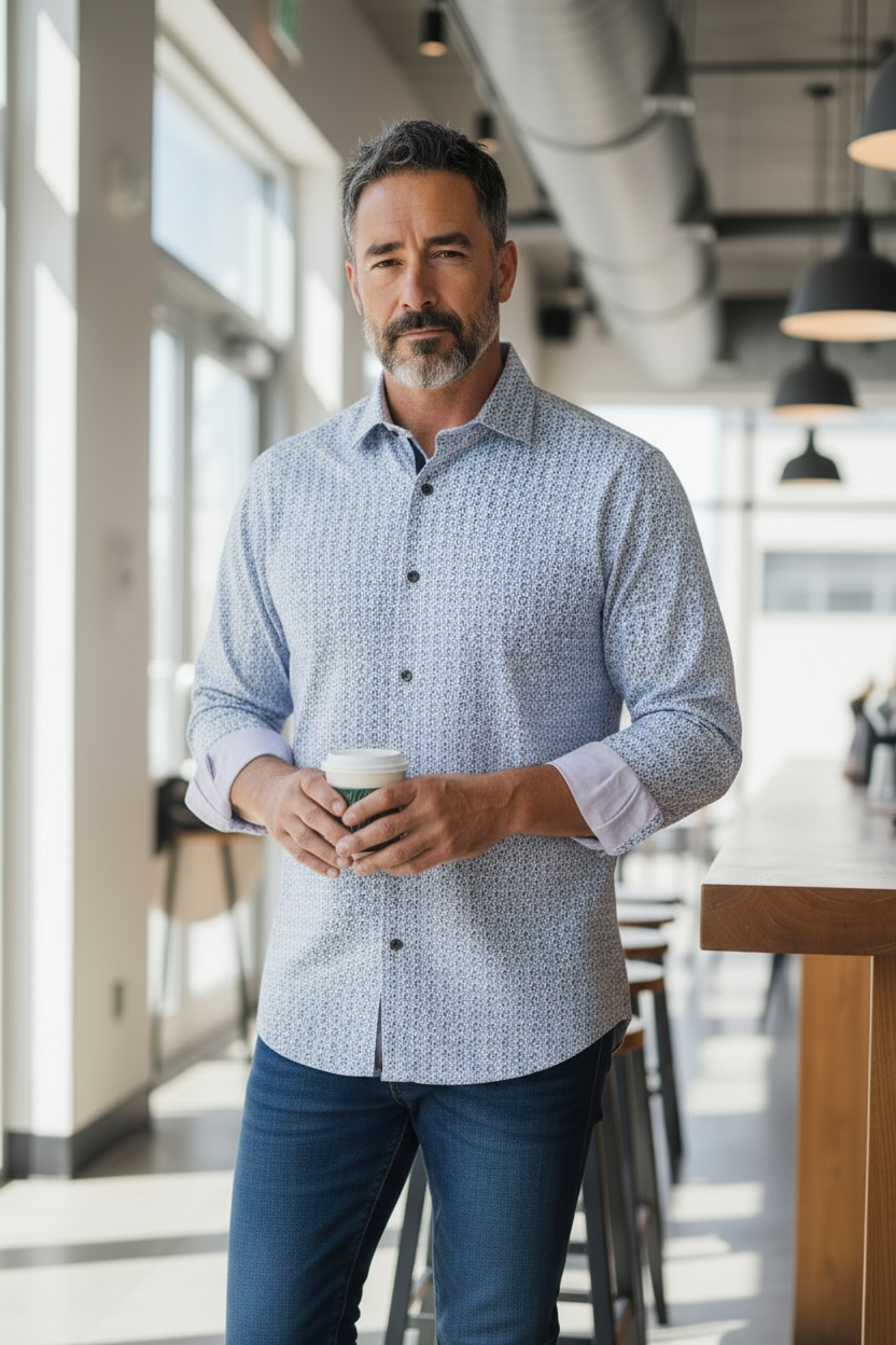 BRENT BLUE PRINT SHIRT