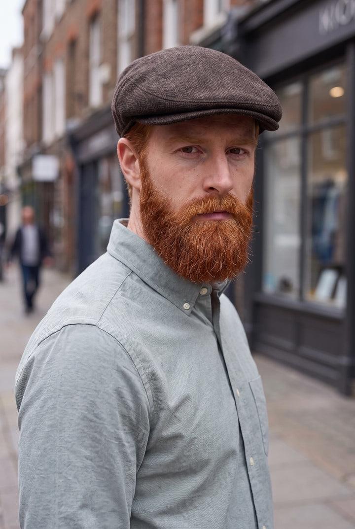 BARBOUR BROWN BARLOW FLAT CAP