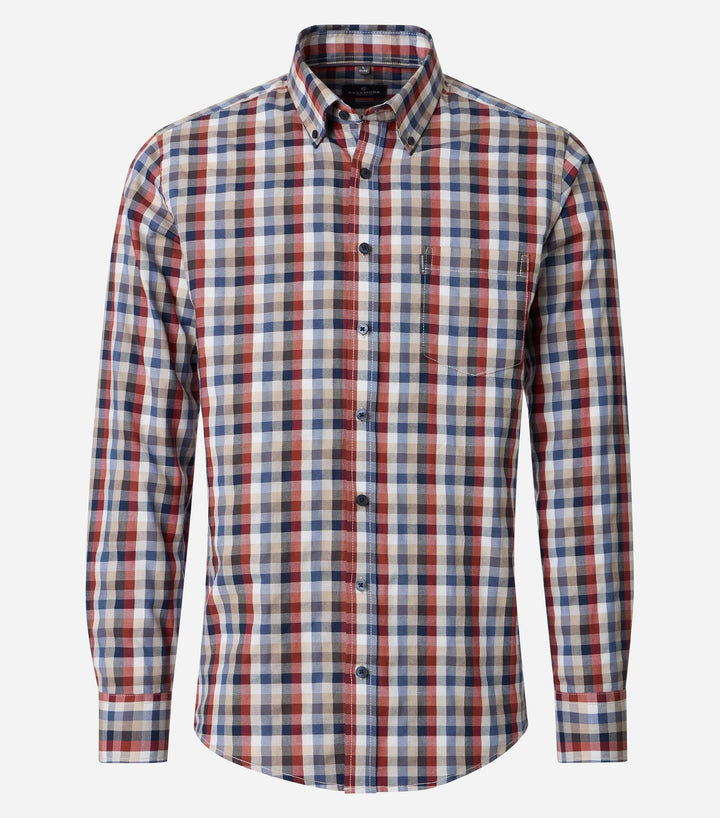CASA MODA BROWN CHECK SHIRT