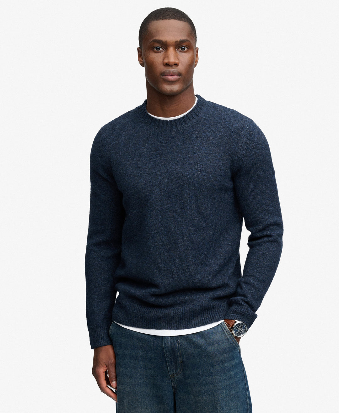 SUPERDRY NAVY ESS LIGHTWEIGHT WOOL BLEND SWEATER