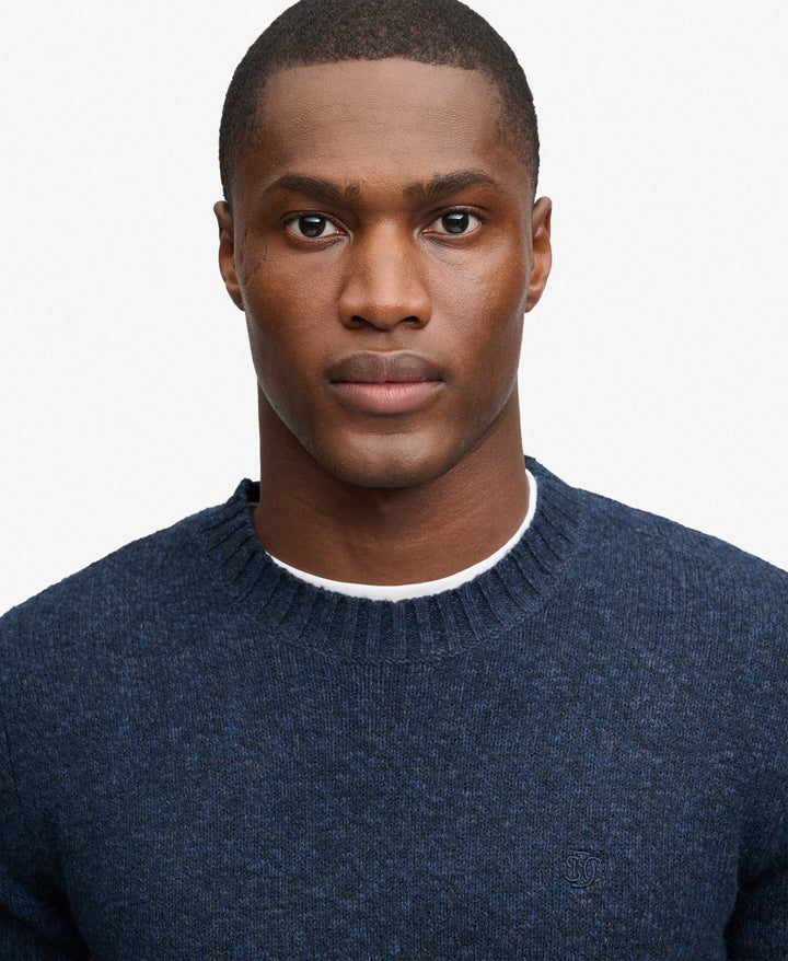 SUPERDRY NAVY ESS LIGHTWEIGHT WOOL BLEND SWEATER