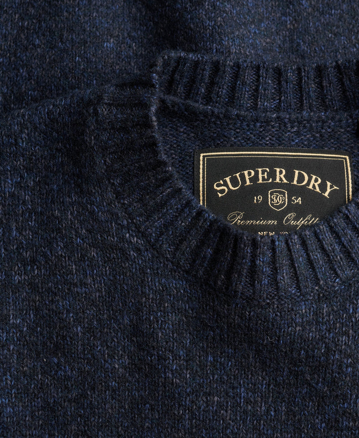 SUPERDRY NAVY ESS LIGHTWEIGHT WOOL BLEND SWEATER