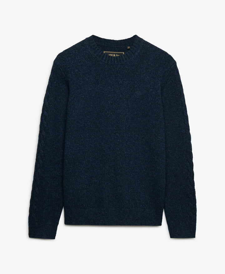 SUPERDRY NAVY ESS LIGHTWEIGHT WOOL BLEND SWEATER