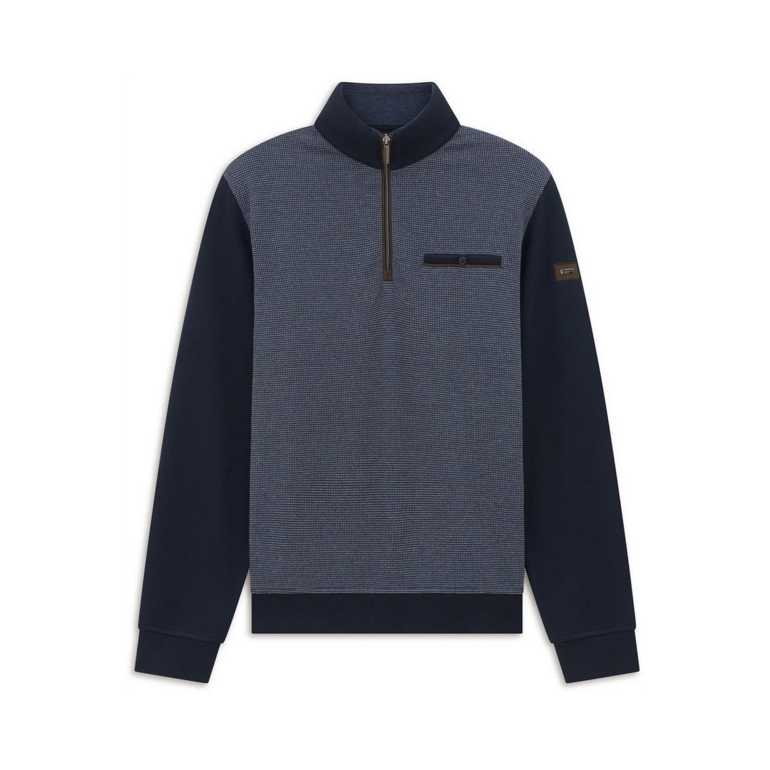 BUGATTI NAVY PRINT 1/2 ZIP SWEAT