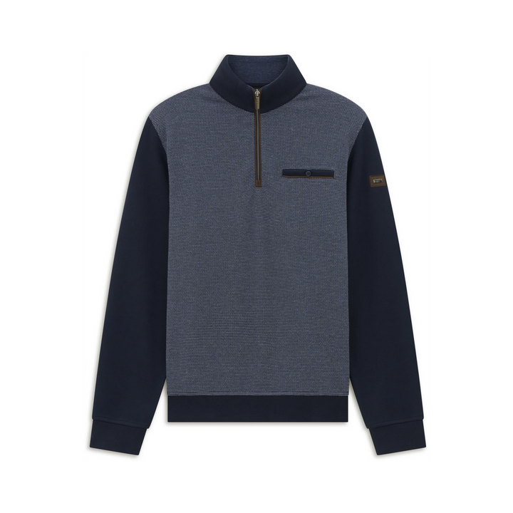 BUGATTI NAVY PRINT 1/2 ZIP SWEAT