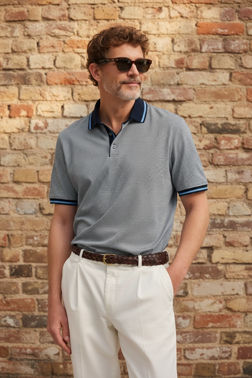 BUGATTI NAVY PRINT POLO