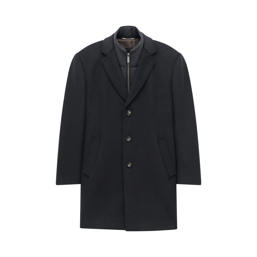 BUGGATI INSET NAVY WOOL COAT