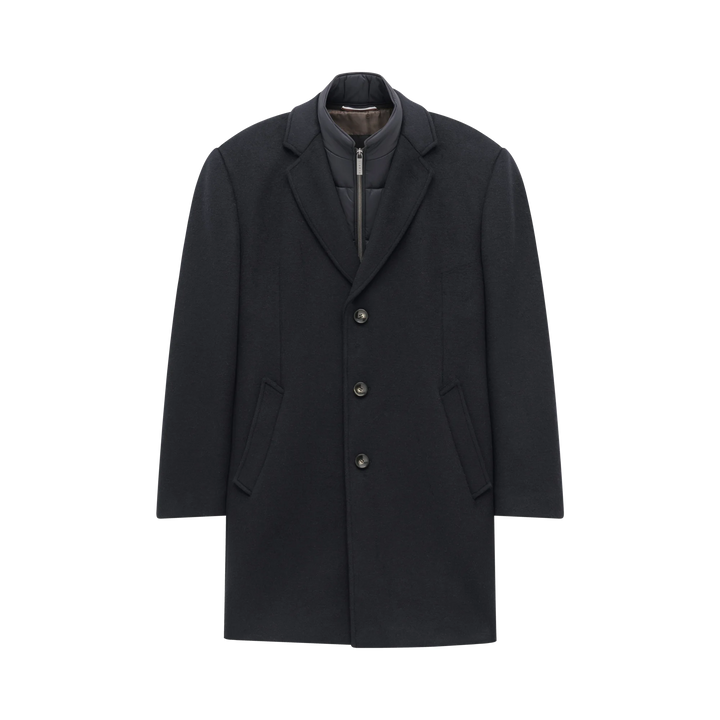BUGGATI INSET NAVY WOOL COAT