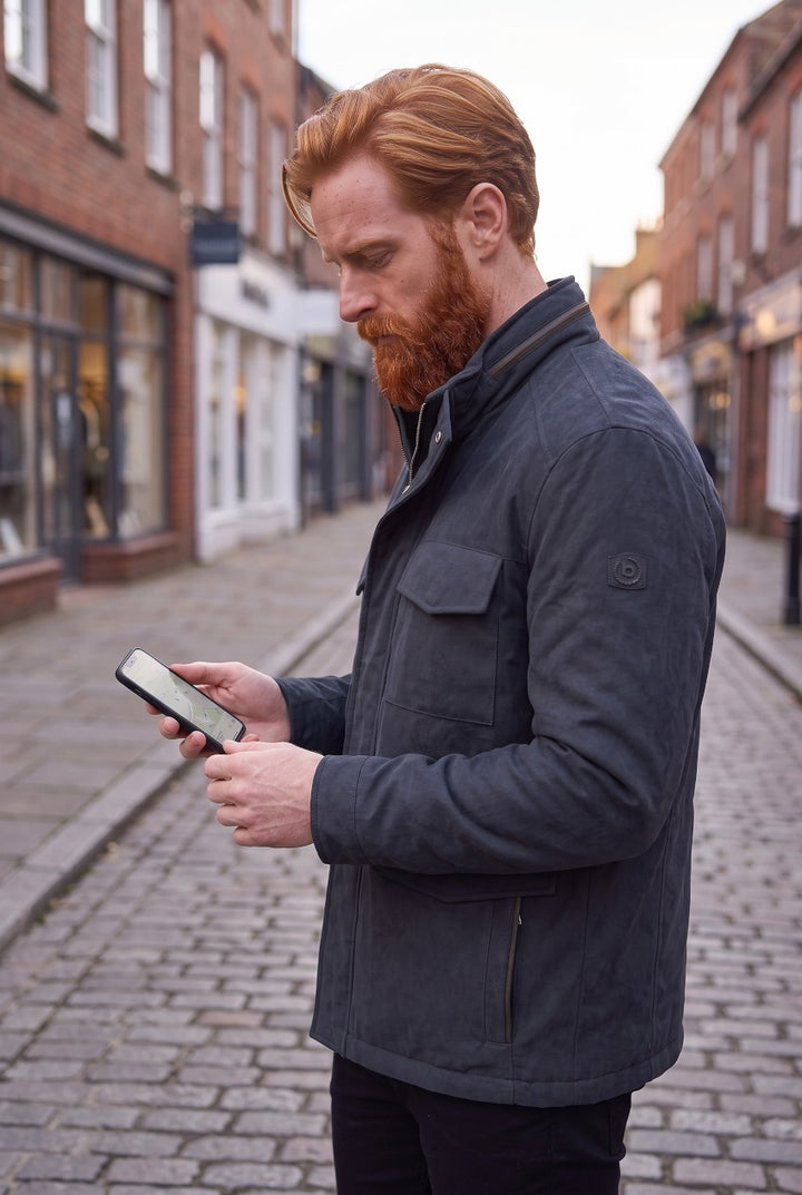BUGATTI NAVY COAT