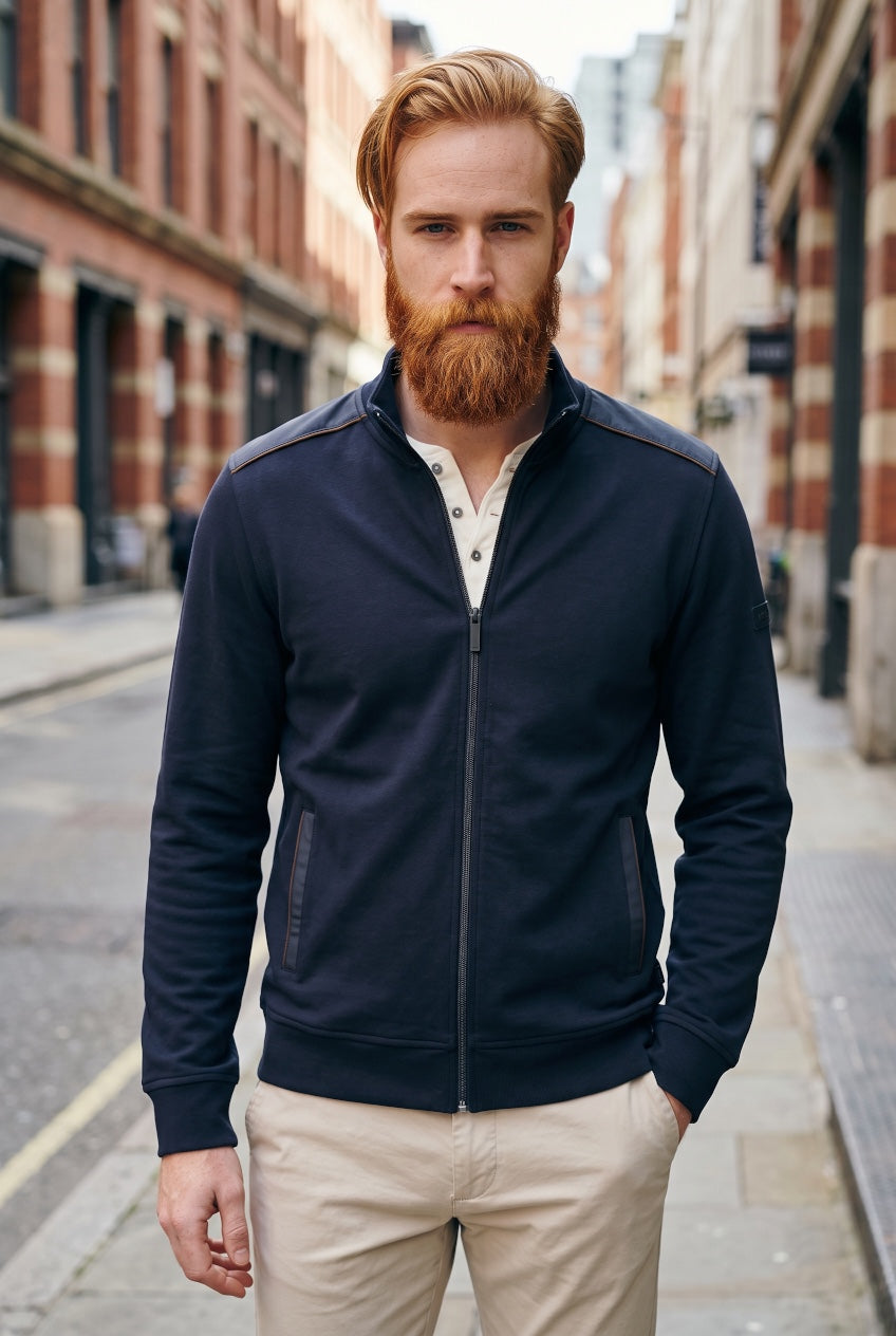 BUGATTI NAVY FULL  ZIP SWEAT