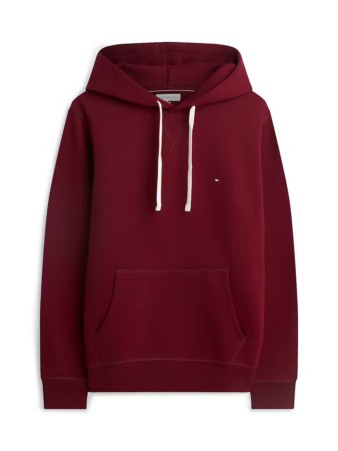 TOMMY HILFIGER  BURGUNDY  ESS SEASONAL FLEECE HOODY