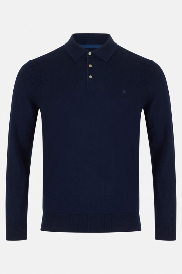 BENETTI CALVIN  NAVY POLO SWEATER