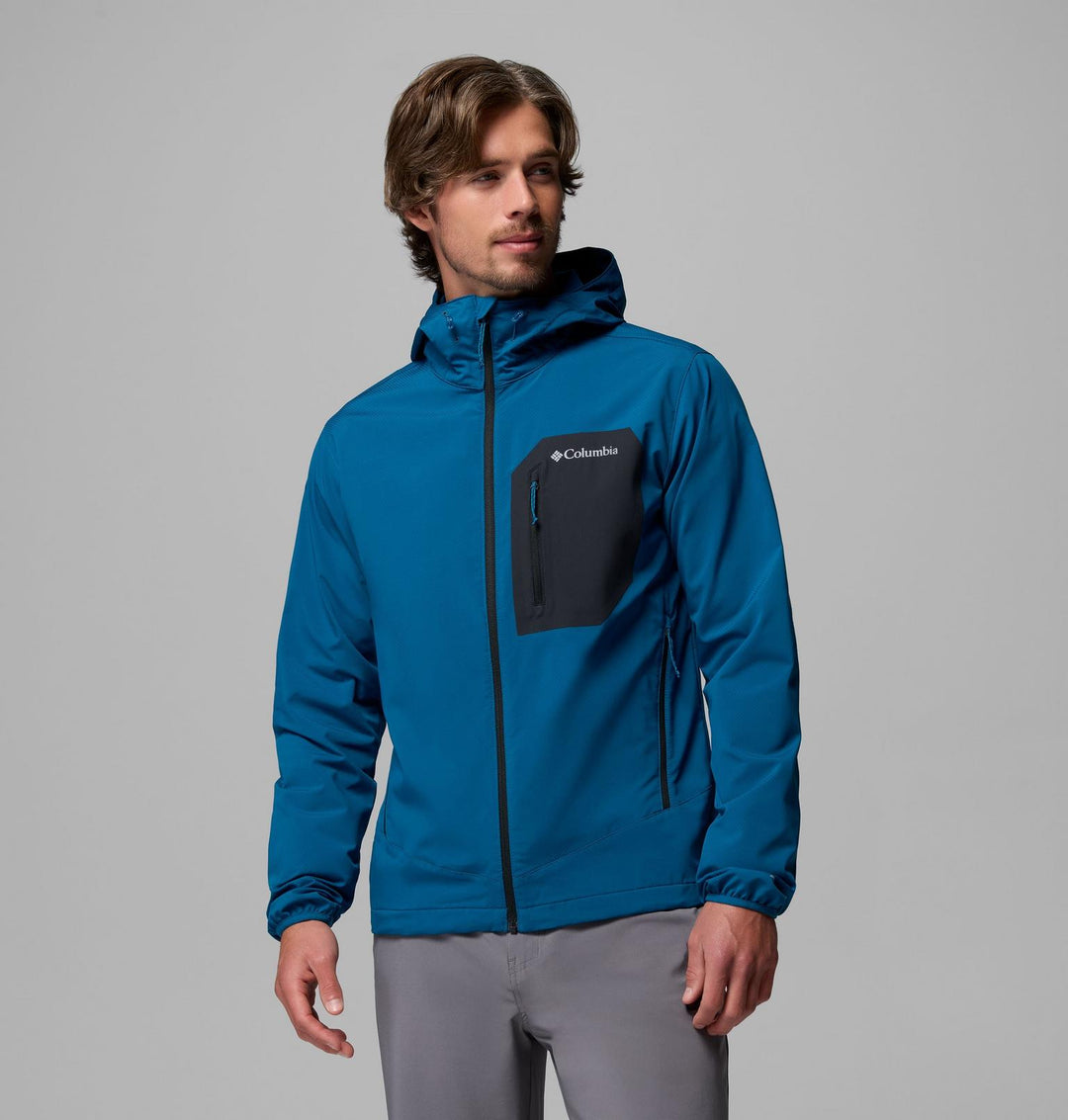 COLUMBIA HOODED SOFTSHELL BLUE HOODIE JACKET