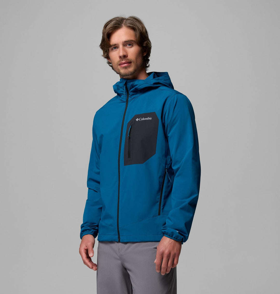 COLUMBIA HOODED SOFTSHELL BLUE HOODIE JACKET