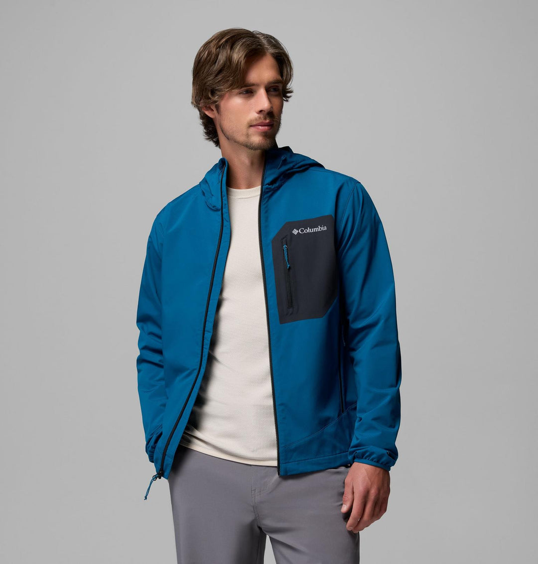 COLUMBIA HOODED SOFTSHELL BLUE HOODIE JACKET