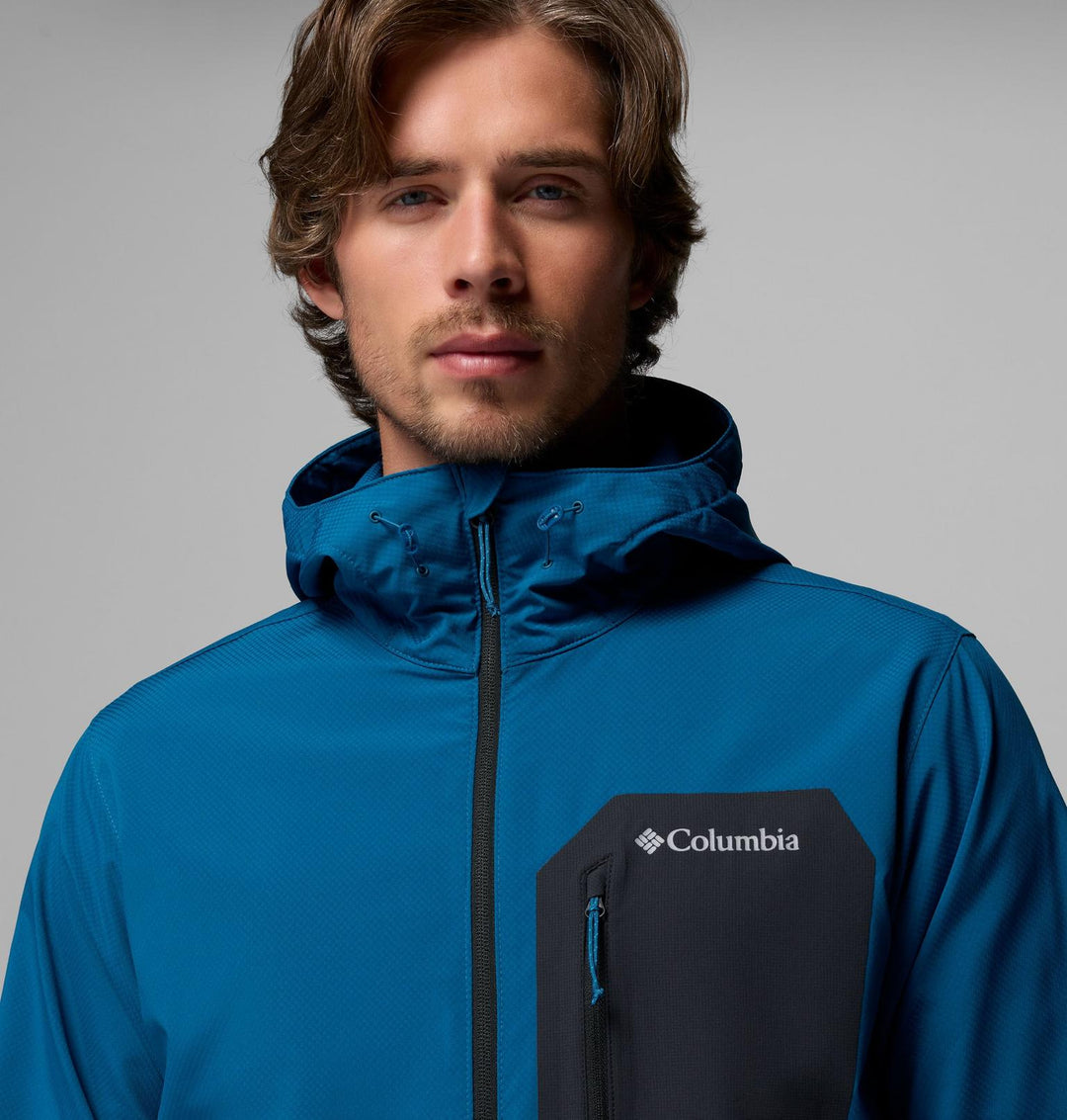 COLUMBIA HOODED SOFTSHELL BLUE HOODIE JACKET