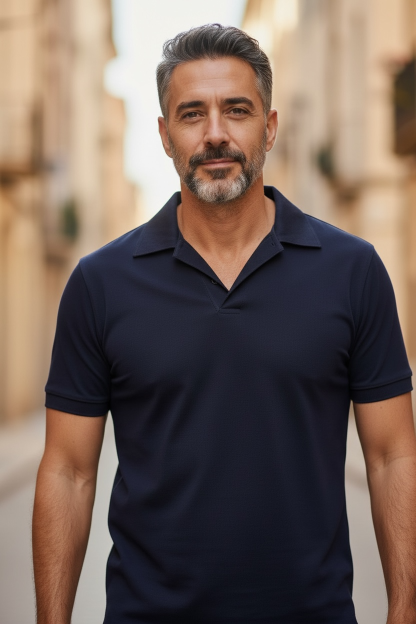 GANT PIMA COTTON CUBAN COLLAR  NAVY  POLO