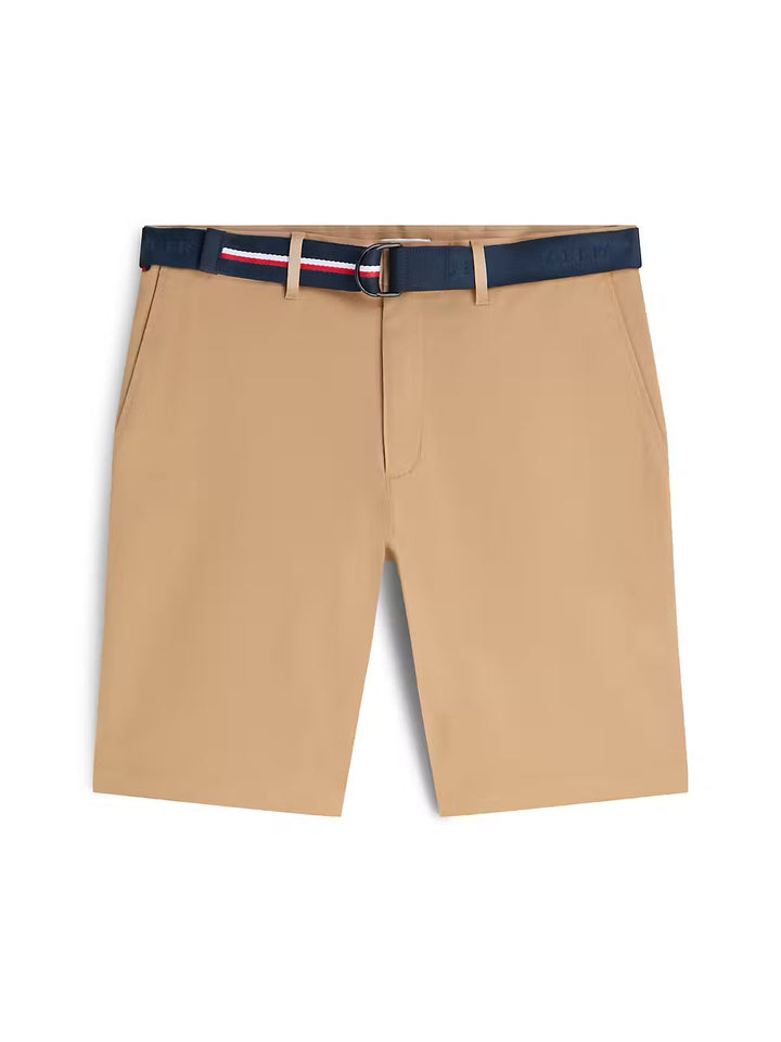 TOMMY HILFIGER DEEP BEIGE BELTED  SHORTS