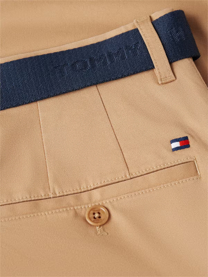 TOMMY HILFIGER DEEP BEIGE BELTED  SHORTS