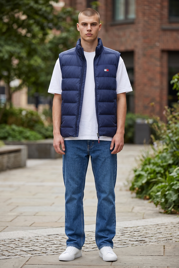 TOMMY JEANS  DARK BLUE LIGHT DOWN PACKABLE GILET