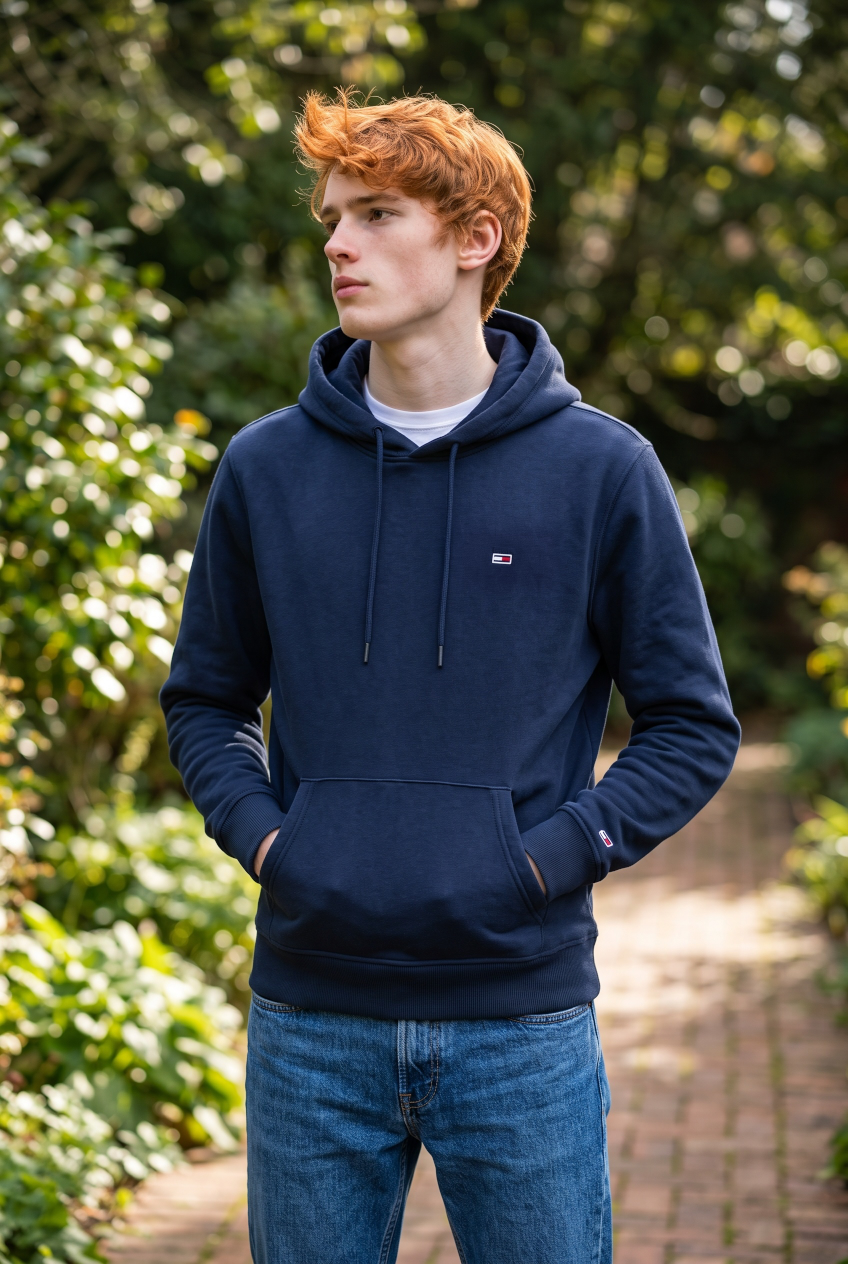 TOMMY JEANS DARK BLUE REG S FLAG HOODIE